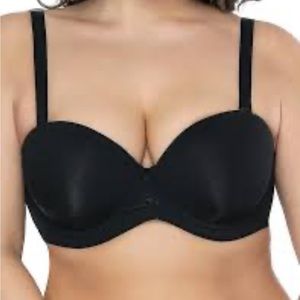 DEYLLO full figure plus size 38G black multi-way strapless underwire bra NWT